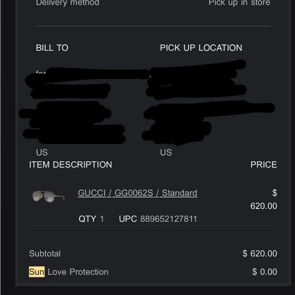 New Gucci Black and Gold Aviator Sunglasses - Picture 4 of 4